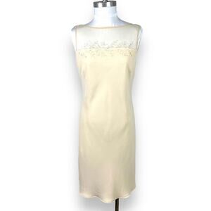 Vintage style Evan Picone cream sway back evening formal dress size 10